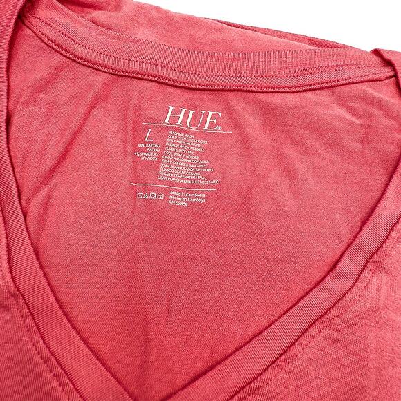 New HUE Long Sleeve Tunic Tee T-Shirt US00723X Wild Rose Pink Women's Size Large - Picture 6 of 8